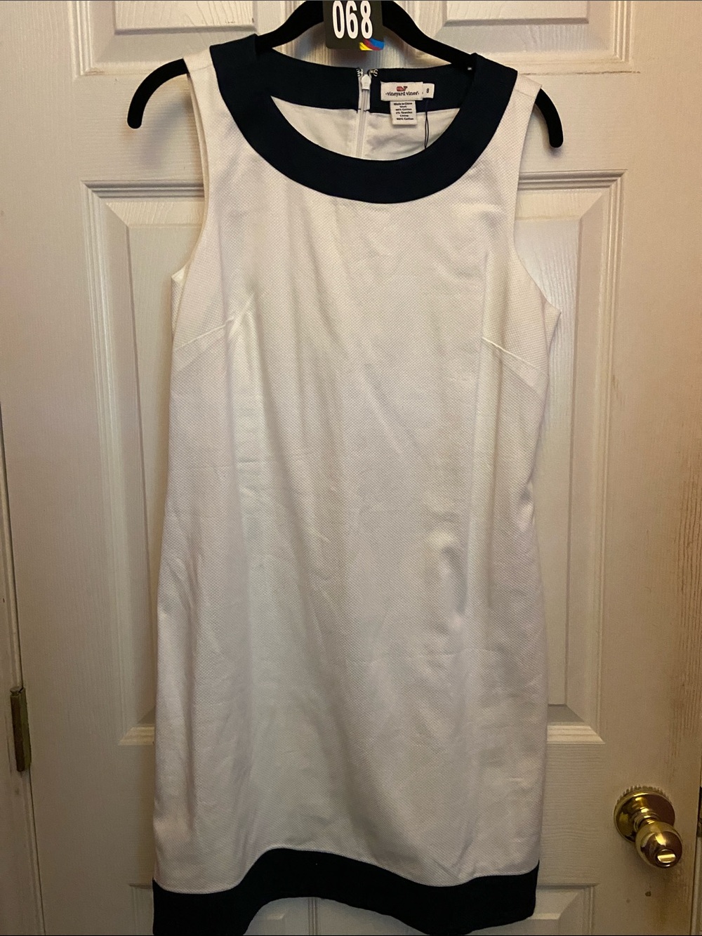 Vineyard Vines white blue trim dress size 8